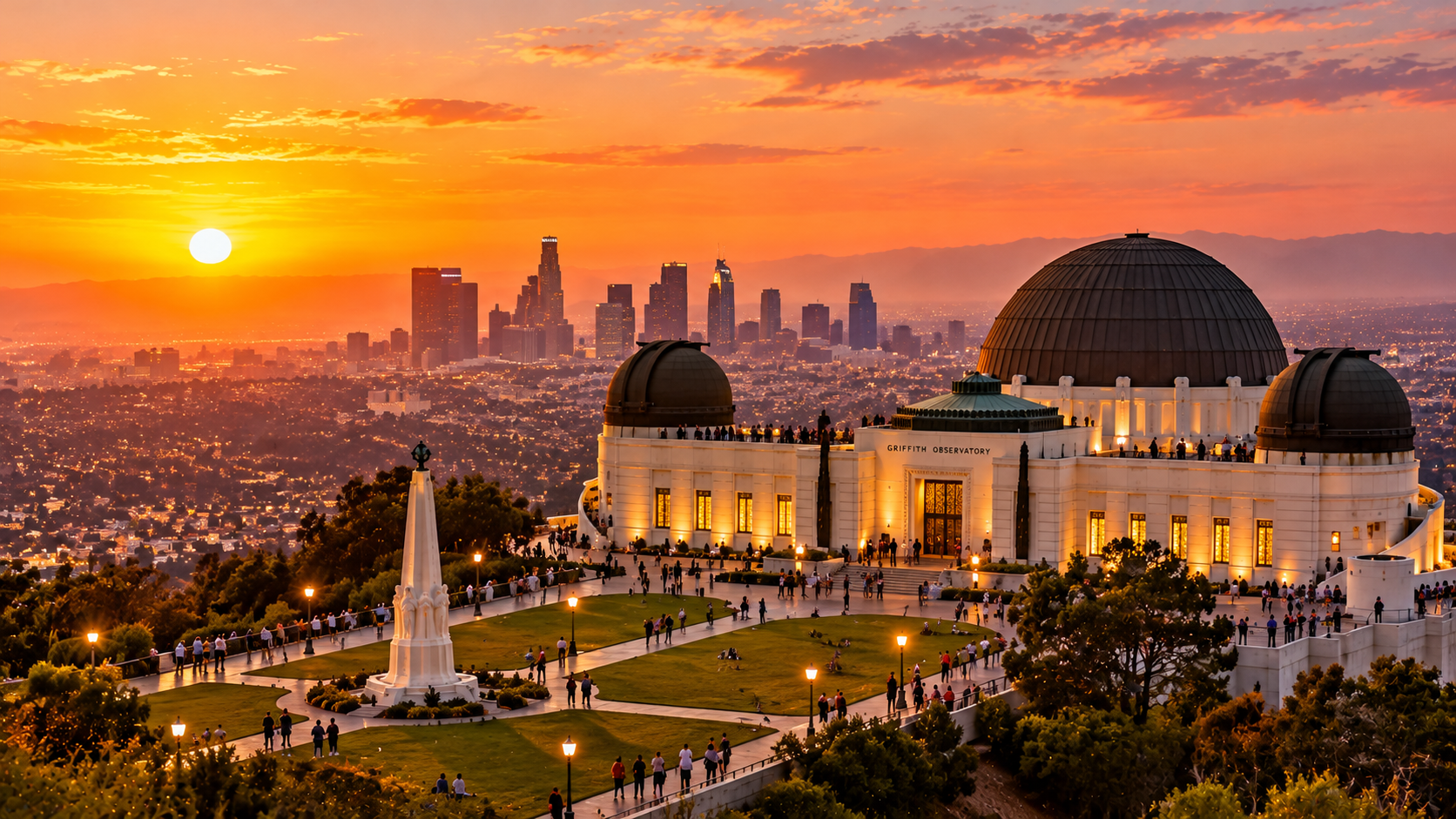 coucher de soleil à l’observatoire griffith